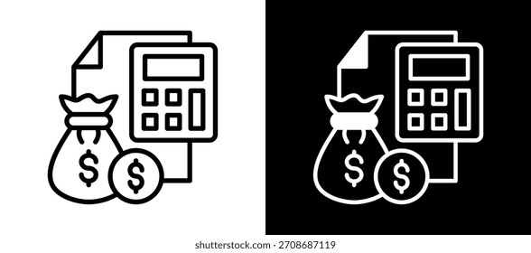 Icono de presupuesto Ilustración vectorial whiteblack