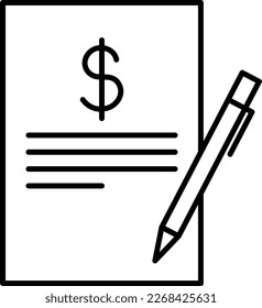Budgeting Icons with black outline style