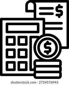 Ícone de Linha de Orçamento Traço editável