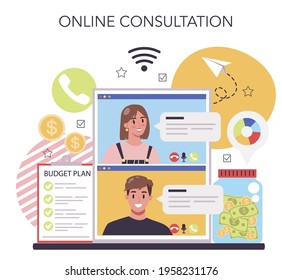 Budgeting online service or platform. Idea of financial planning