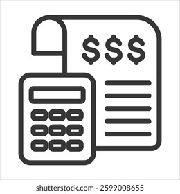 Budgeting Outline Icon Vector Illustration