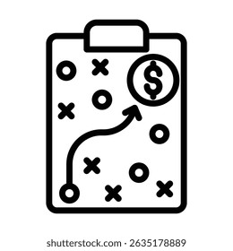 Icono de línea de estrategia de presupuesto, Vector, píxel perfecto, archivo de ilustrador 