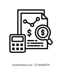 Ilustración vectorial De Línea De Iconos De Presupuesto Y Seguimiento
