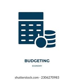 budgeting vector icon. budgeting, budget, business filled icons from flat economy concept. Isolated black glyph icon, vector illustration symbol element for web design and mobile apps
