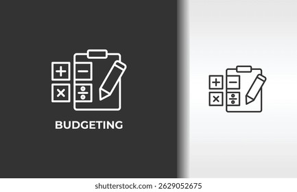 Budgeting Vector, Icon Or Logo Sign Isolated Symbol Illustration