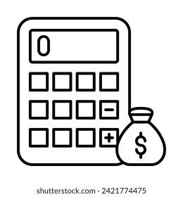 Budgeting Vector Line Icon Design