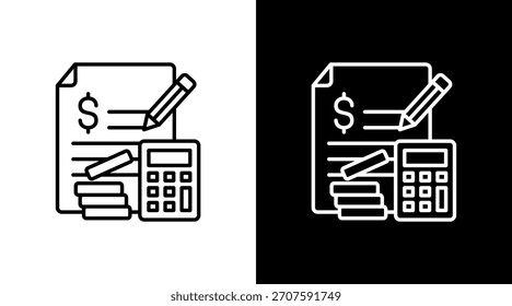 Budgetierung von weißem Symbolsatz