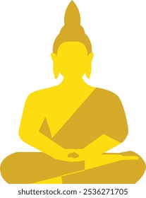 Budha golden statue vector in bangkok illustration