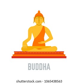 Budha vector illustration symbol object. Flat icon style concept design