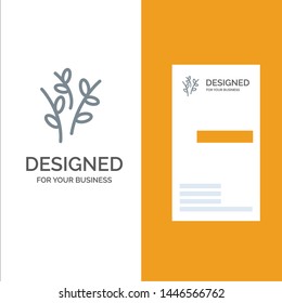 Buds, Catkin, Easter, Nature Grey Logo Design and Business Card Template