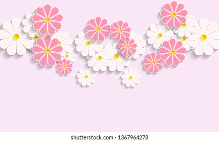 buds of daisies on a pink background