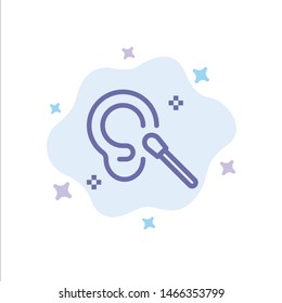Buds, Ear, Cleaning, Clean Blue Icon on Abstract Cloud Background. Vector Icon Template background