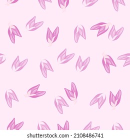 Buds flower seamless pattern. Decorative floral background. Repeated texture in doodle style for fabric, wrapping paper, wallpaper, tissue. Vector illustration.