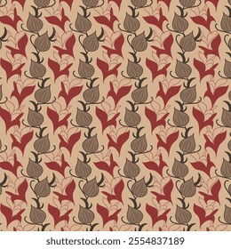 Buds lace seamless vector pattern