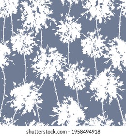 buds of lush fluffy flowers branches of dandelions and wild flowers seamless vector pattern