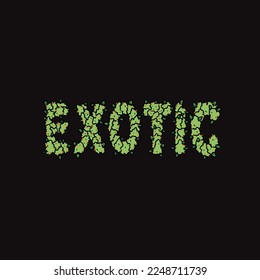 buds vector exótico palabra texto letra forma cera nuca