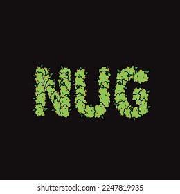 Knospen-Vektor-Textbuchstaben-Formular Nacktwachs
