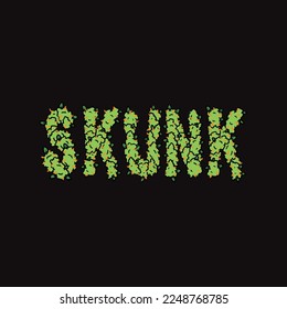 buds vector skunk word text letter form cake oil wax weed