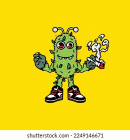 brods vectorial fumar conjunto sostener nug weg monstruo