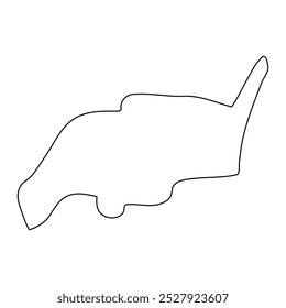 Mapa del distrito de Bududa, división administrativa de Uganda. Ilustración vectorial.
