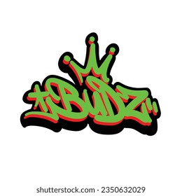 Budz is a graffiti vector style text drawn in handwriting design font simple art illustration