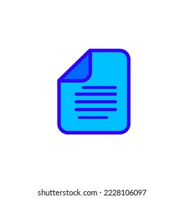 Bue dominant single paper icon for presentation purposes and for other business activities
