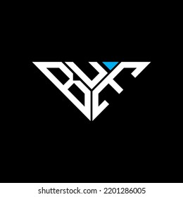 Logo de la letra BUE diseño creativo con gráfico vectorial, logotipo BUE simple y moderno en forma de triángulo.