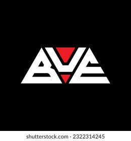 BUE triangle letter logo design with triangle shape. BUE triangle logo design monogram. BUE triangle vector logo template with red color. BUE triangular logo Simple, Elegant, and Luxurious design
