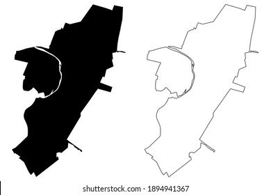 Buena Vista city County, Commonwealth of Virginia (Independent city, U.S. county, United States of America, USA, U.S., US) map vector illustration, scribble sketch Buena Vista map