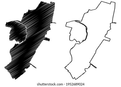 Buena Vista city County, Commonwealth of Virginia (Independent city, U.S. county, United States of America) map vector illustration, scribble sketch Buena Vista map