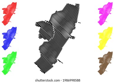 Buena Vista city County, Commonwealth of Virginia (Independent city, U.S. county, United States of America) map vector illustration, scribble sketch Buena Vista map