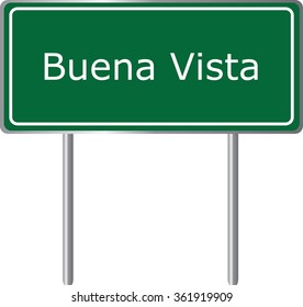 Buena Vista , Colorado , road sign green vector illustration, road table, USA city