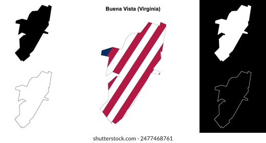 Buena Vista County (Virginia) outline map set