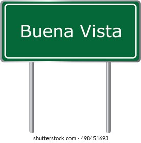 Buena Vista , Georgia , road sign green vector illustration, road table, USA city