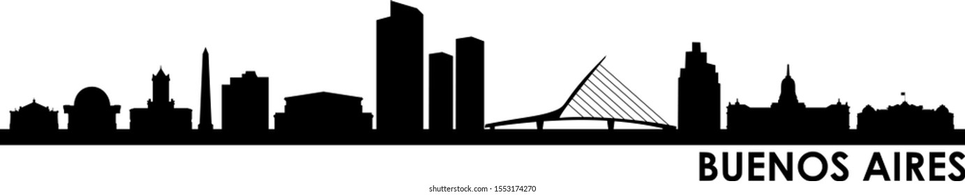 Buenoes Aires City Vector Skyline Panorama