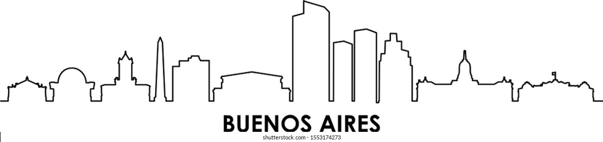 Buenoes Aires City Vector Skyline Panorama