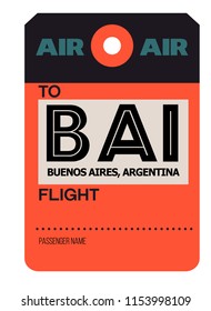 buenos aires argentina airport luggage tag