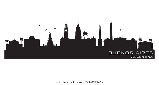 Buenos Aires Argentina city skyline Detailed vector silhouette