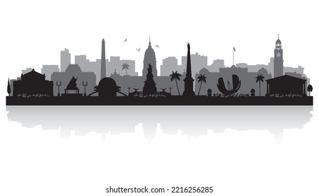 Buenos Aires Argentina city skyline vector silhouette illustration