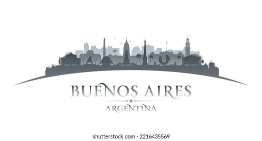 Buenos Aires Argentina city skyline silhouette. Vector illustration