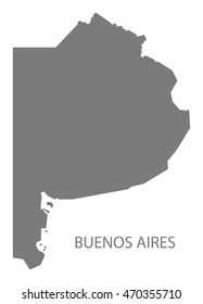 Buenos Aires Argentina Map grey