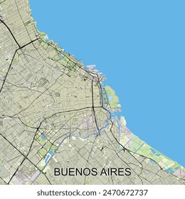 Buenos Aires, Argentina map poster art