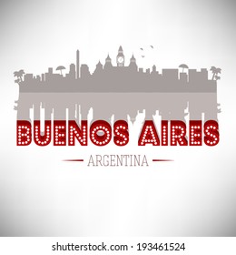 Buenos Aires Argentina Skyline vector illustration.