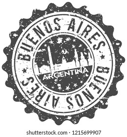 Buenos Aires Argentina Travel Stamp Icon City Design Tourism Export Seal