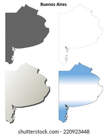 Buenos Aires blank outline map set