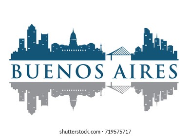 Buenos Aires Building Landmark Skyline vector, Logo Template