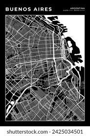 Buenos Aires City Map, Cartography Map, Street Layout Map