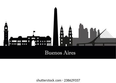 Buenos Aires city skyline silhouette. vector illustration