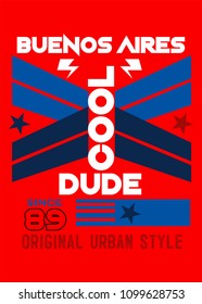 buenos aires cool dude,t-shirt design