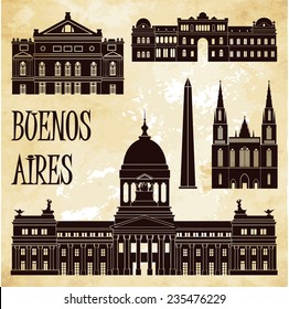 Buenos Aires detailed silhouette. Vector illustration